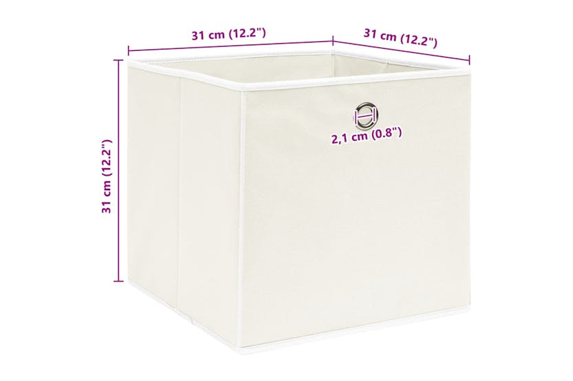 Vidaxl 288351 Storage Boxes 10 Pcs White 32x32x32 Cm Fabric Vidaxl 288351 Storage Boxes 10 Pcs White 32x32x32 Cm Fabric