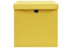 Vidaxl 288366 Storage Boxes With Lids 4 Pcs Yellow 32x32x32 Cm Fabric Vidaxl 288366 Storage Boxes With Lids 4 Pcs Yellow 32x32x32 Cm Fabric