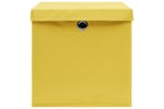 Vidaxl 288368 Storage Boxes With Lids 10 Pcs Yellow 32x32x32 Cm Fabric Vidaxl 288368 Storage Boxes With Lids 10 Pcs Yellow 32x32x32 Cm Fabric