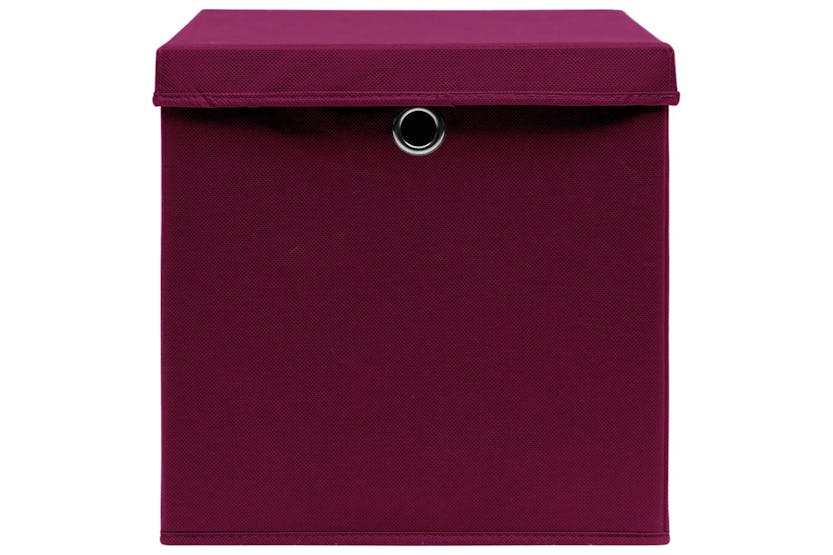 Vidaxl 288344 Storage Boxes With Lids 10 Pcs Dark Red 32x32x32 Cm Fabric Vidaxl 288344 Storage Boxes With Lids 10 Pcs Dark Red 32x32x32 Cm Fabric