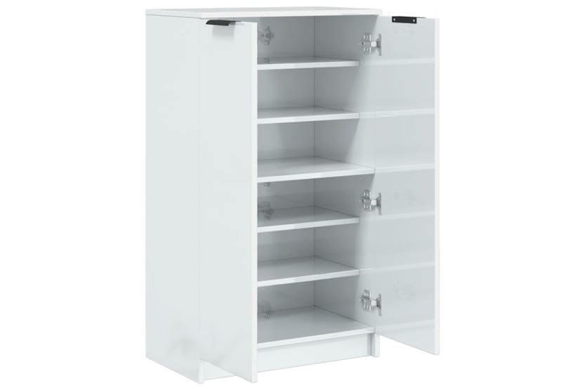 Vidaxl 811445 Shoe Cabinet High Gloss White 59x35x100 Cm Engineered Wood Vidaxl 811445 Shoe Cabinet High Gloss White 59x35x100 Cm Engineered Wood