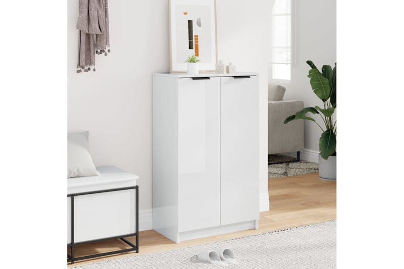 Vidaxl 811445 Shoe Cabinet High Gloss White 59x35x100 Cm Engineered Wood Vidaxl 811445 Shoe Cabinet High Gloss White 59x35x100 Cm Engineered Wood