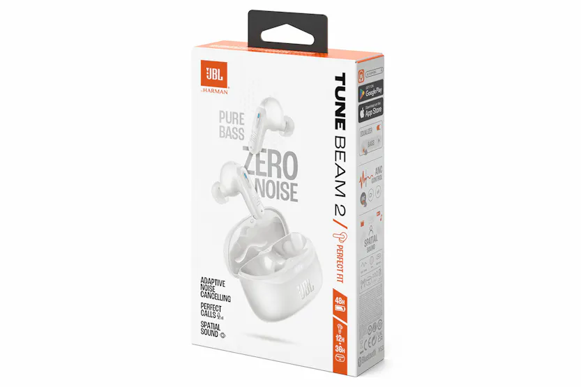 JBL Tune Beam 2 In-Ear Noise Cancelling Earbuds | White JBL Tune Beam 2 In-Ear Noise Cancelling Earbuds | White