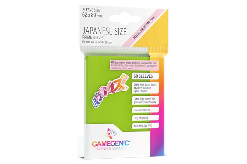 Gamegenic | Ggs10124ml | Unit Gamegenic Prime Japanese Sized Sleeves Lime (60 Ct.) Gamegenic | Ggs10124ml | Unit Gamegenic Prime Japanese Sized Sleeves Lime (60 Ct.)