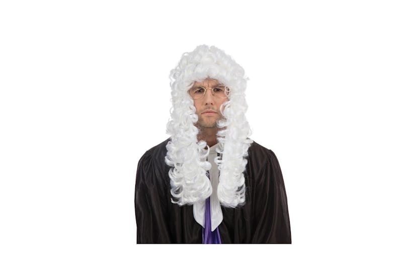 Rubies | Rb-bw339 | Judge Budget, Long Curly White Wig Rubies | Rb-bw339 | Judge Budget, Long Curly White Wig