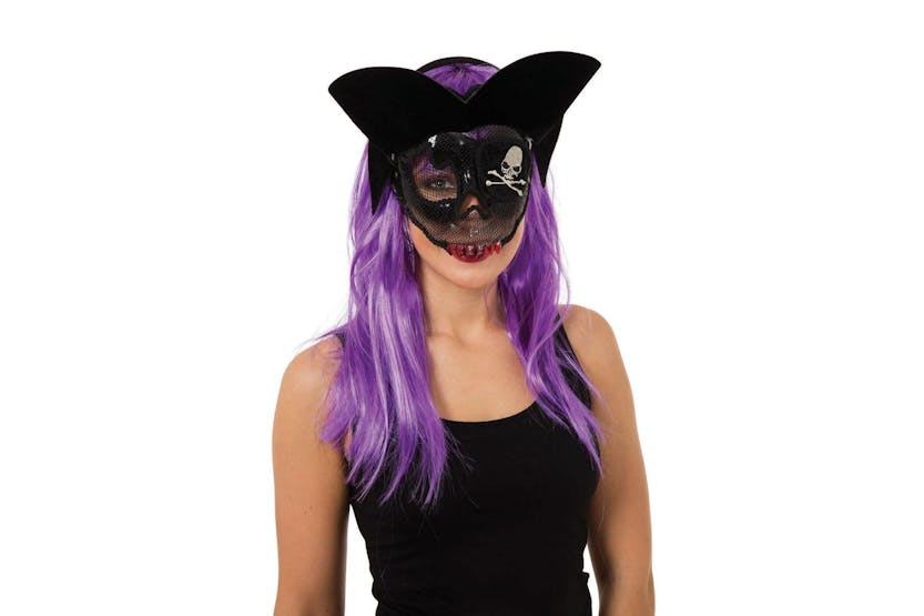 Rubies | Rb-em775 | Transparent Sugar Skull Pirate Eye Mask Rubies | Rb-em775 | Transparent Sugar Skull Pirate Eye Mask