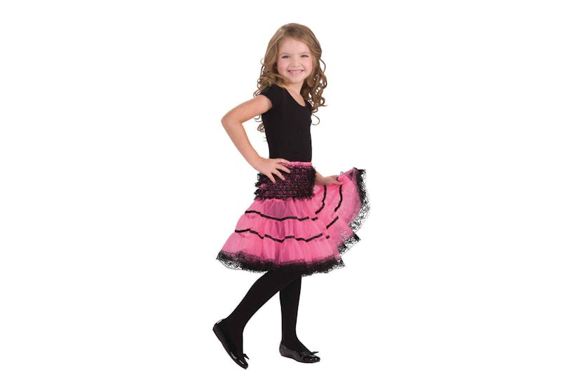 Rubies | Rb-cc933 | Crinoline Slip Pink/black Girls Childrens Costume Rubies | Rb-cc933 | Crinoline Slip Pink/black Girls Childrens Costume