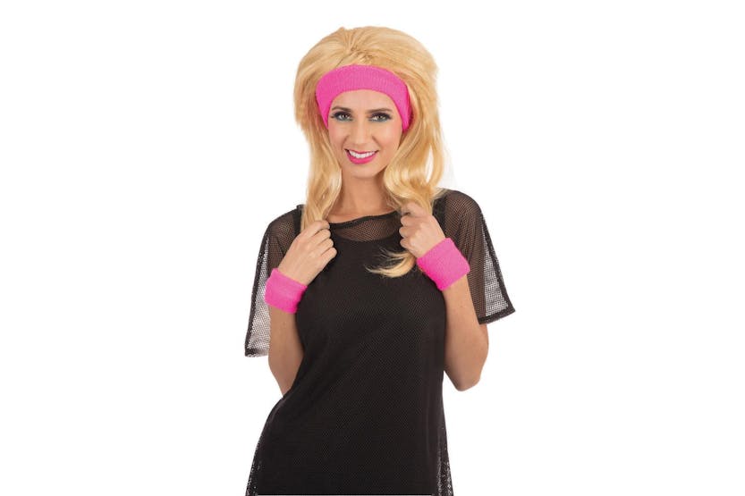 Rubies | Rb-ba3320 | 80s Headband/wristband Set Pink Rubies | Rb-ba3320 | 80s Headband/wristband Set Pink