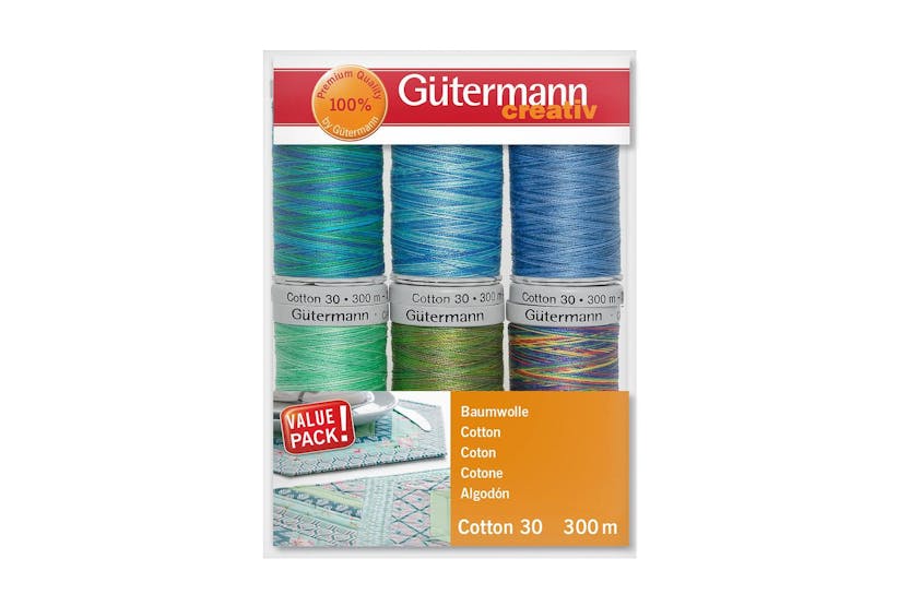 Gutermann Gro-734022\3 - Tset Cotton 30 Pk6 - Thread Set Cot Gutermann Gro-734022\3 - Tset Cotton 30 Pk6 - Thread Set Cot