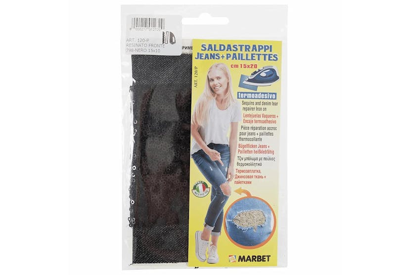 Marbet Gro-mb120p.798 - Denim Patches With Sequins Iron-on 2 Marbet Gro-mb120p.798 - Denim Patches With Sequins Iron-on 2