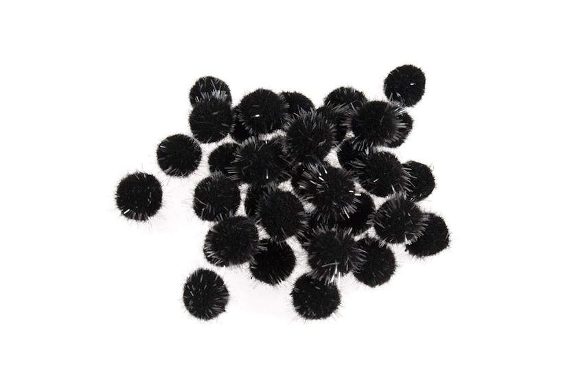 Trimits Gro-pp78 - Pom Poms 13cm Metallic Black And Silver P Trimits Gro-pp78 - Pom Poms 13cm Metallic Black And Silver P