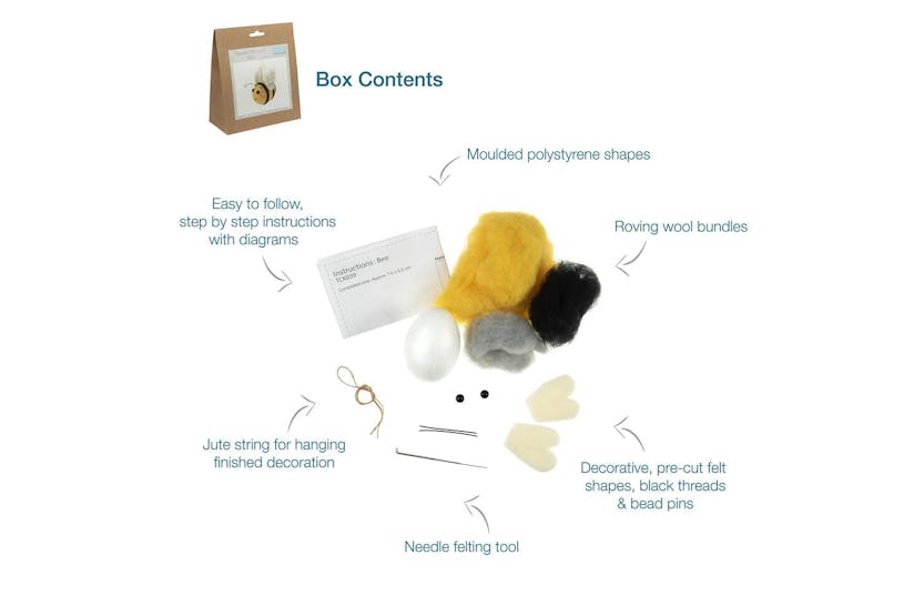 Trimits Gro-tck039 - Nfelting Bee - Needle Felting Kit Bee - Trimits Gro-tck039 - Nfelting Bee - Needle Felting Kit Bee -