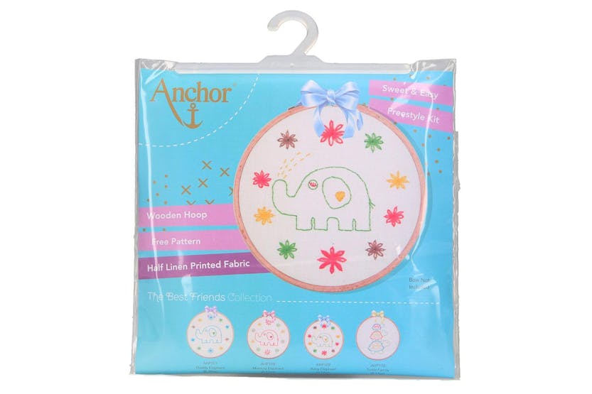 Anchor Gro-ahp109 - Baby Elephant - Embroidery Kit With Hoop Anchor Gro-ahp109 - Baby Elephant - Embroidery Kit With Hoop