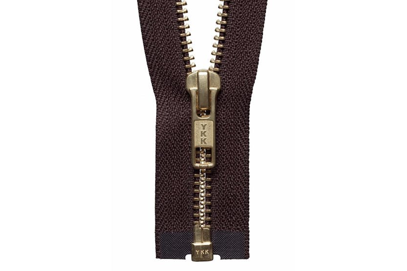 Ykk Gro-y2056\570 - Brass Oend Zip 56cm - Brass Metal Open E Ykk Gro-y2056\570 - Brass Oend Zip 56cm - Brass Metal Open E