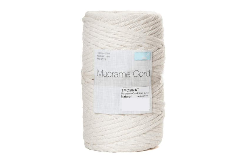 Trimits Gro-tmc5\nat - Trim Macram Cord Cotton 75m X 5mm 05k Trimits Gro-tmc5\nat - Trim Macram Cord Cotton 75m X 5mm 05k