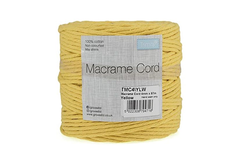 Trimits Gro-tmc4\ylw - Trim Macram Cord Cotton 87m X 4mm 05k Trimits Gro-tmc4\ylw - Trim Macram Cord Cotton 87m X 4mm 05k