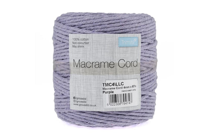 Trimits Gro-tmc4\llc - Trim Macram Cord Cotton 87m X 4mm 05k Trimits Gro-tmc4\llc - Trim Macram Cord Cotton 87m X 4mm 05k