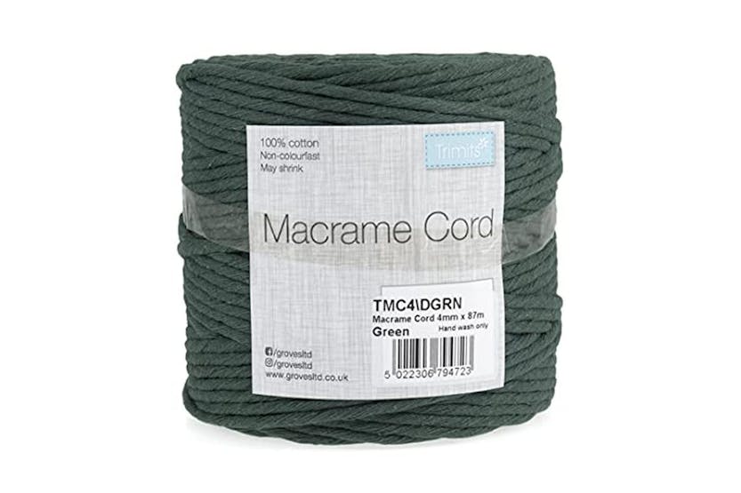 Trimits Gro-tmc4\dgrn - Trim Macram Cord Cotton 87m X 4mm 05 Trimits Gro-tmc4\dgrn - Trim Macram Cord Cotton 87m X 4mm 05