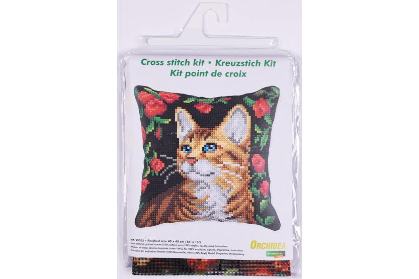 Orchidea Gro-orc.99035 - Cross Stitch Kit Cushion Large Cat Orchidea Gro-orc.99035 - Cross Stitch Kit Cushion Large Cat