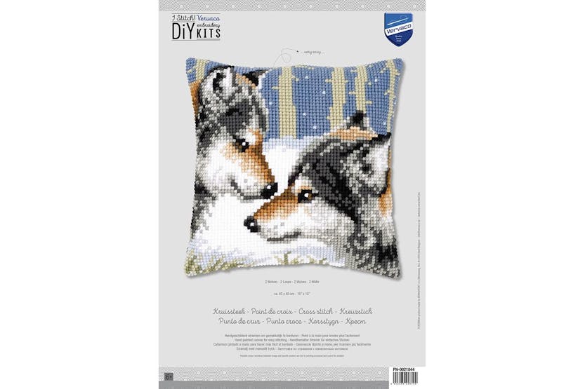 Vervaco Gro-pn-0021844 - Cushion Wolves - Cross Stitch Kit C Vervaco Gro-pn-0021844 - Cushion Wolves - Cross Stitch Kit C