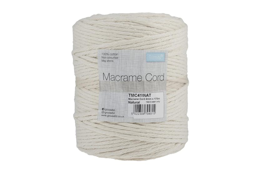 Trimits Gro-tmc41\nat - Trim Macram Cord Cotton 175m X 4mm 1 Trimits Gro-tmc41\nat - Trim Macram Cord Cotton 175m X 4mm 1