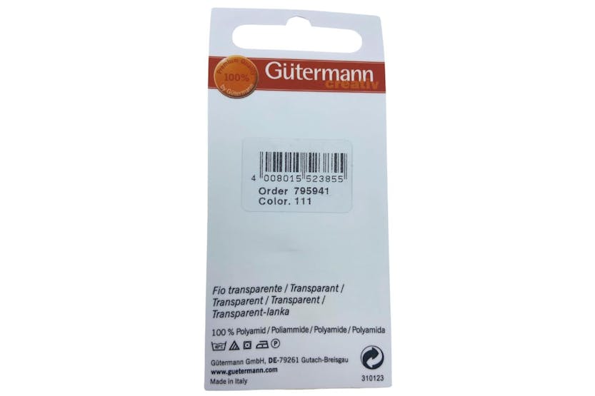 Gutermann Gro-795941 - Gmn Tparent 200m - Transparent Thread Gutermann Gro-795941 - Gmn Tparent 200m - Transparent Thread