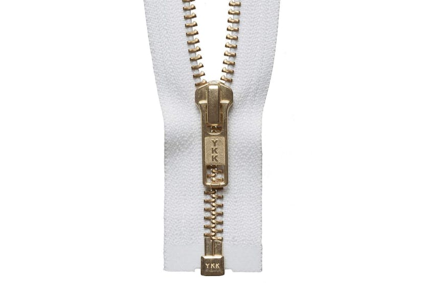 Ykk Gro-y2041\501 - Brass Oend Zip 41cm - Brass Metal Open E Ykk Gro-y2041\501 - Brass Oend Zip 41cm - Brass Metal Open E