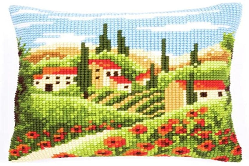 Vervaco Gro-pn-0144846 - Cushion Village - Cross Stitch Kit Vervaco Gro-pn-0144846 - Cushion Village - Cross Stitch Kit
