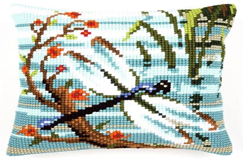 Vervaco Gro-pn-0145249 - Cushion Dragonfly - Cross Stitch Ki Vervaco Gro-pn-0145249 - Cushion Dragonfly - Cross Stitch Ki