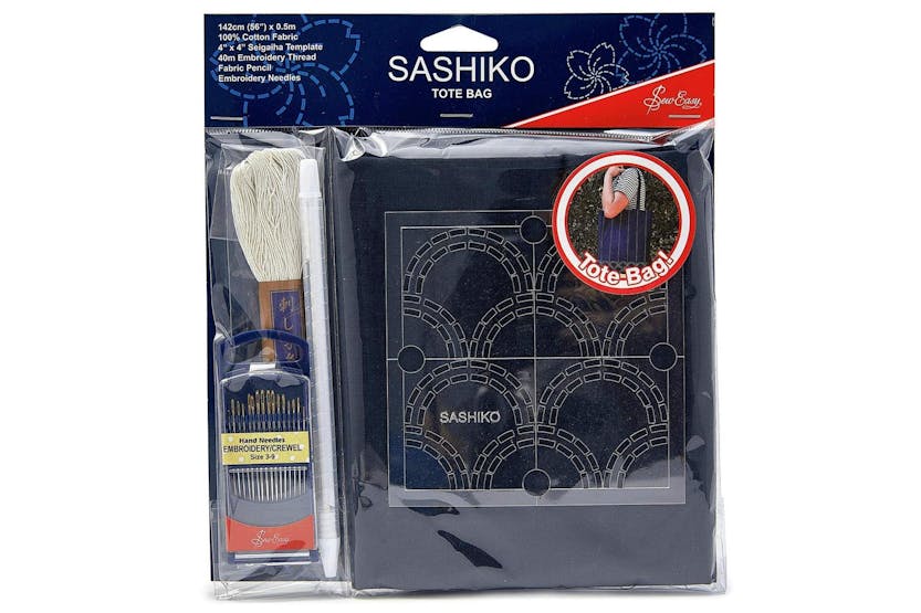 Sew Easy Gro-ers.014 - Mini Tote Bag Kit - Sashiko Tote Bag Sew Easy Gro-ers.014 - Mini Tote Bag Kit - Sashiko Tote Bag