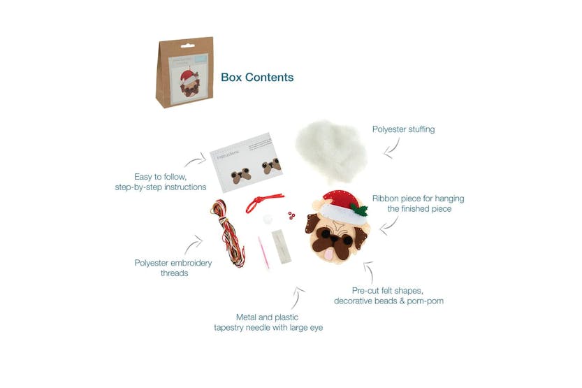 Trimits Gro-gck137 - Felt Kit Pug Shat - Felt Decoration Kit Trimits Gro-gck137 - Felt Kit Pug Shat - Felt Decoration Kit