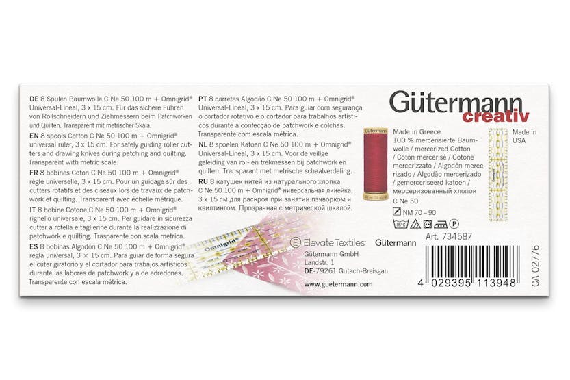 Gutermann Gro-734587 - Tset Sall Uruler - Thread Set Cotton Gutermann Gro-734587 - Tset Sall Uruler - Thread Set Cotton