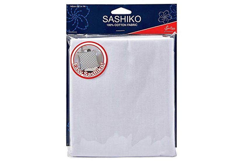 Sew Easy Gro-ers.010 - Fabric 1mx142cm Wht - Sashiko Cotton Sew Easy Gro-ers.010 - Fabric 1mx142cm Wht - Sashiko Cotton