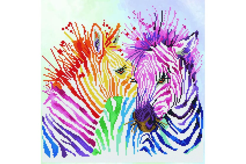 Diamond Dotz Gro-dd8.005 - Rainbow Zebras - Diamond Painting Diamond Dotz Gro-dd8.005 - Rainbow Zebras - Diamond Painting