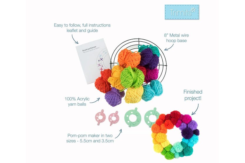 Trimits Gro-gck188 - Pompom Wreath Rbow - Pom Pom Wreath Kit Trimits Gro-gck188 - Pompom Wreath Rbow - Pom Pom Wreath Kit