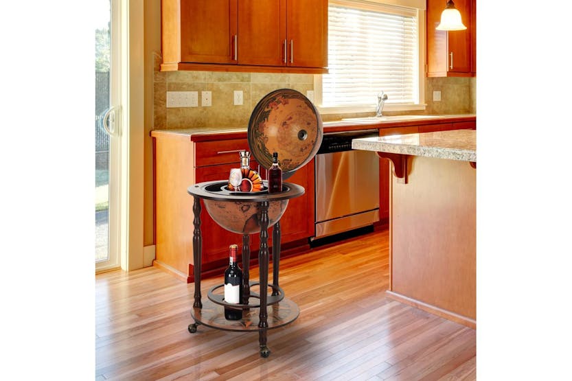 Homcom Globetrotter Mini Trolley Bar Cabinet Homcom Globetrotter Mini Trolley Bar Cabinet