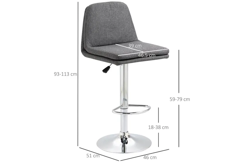 Homcom Modern Bar Stools | Set of 2 Homcom Modern Bar Stools | Set of 2