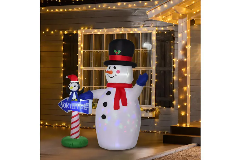 Homcom | Outdoor Led Christmas Decorations Inflatable Snowman and Penguin | 6ft Homcom | Outdoor Led Christmas Decorations Inflatable Snowman and Penguin | 6ft