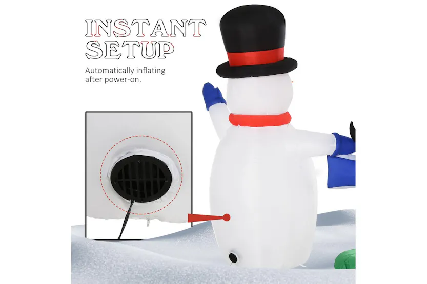 Homcom | Outdoor Led Christmas Decorations Inflatable Snowman and Penguin | 6ft Homcom | Outdoor Led Christmas Decorations Inflatable Snowman and Penguin | 6ft