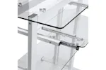 Homcom Mobile Glass Computer Desk Homcom Mobile Glass Computer Desk