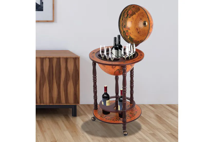 Homcom Globe Shaped Retro Mini Home Bar Cabinet Homcom Globe Shaped Retro Mini Home Bar Cabinet