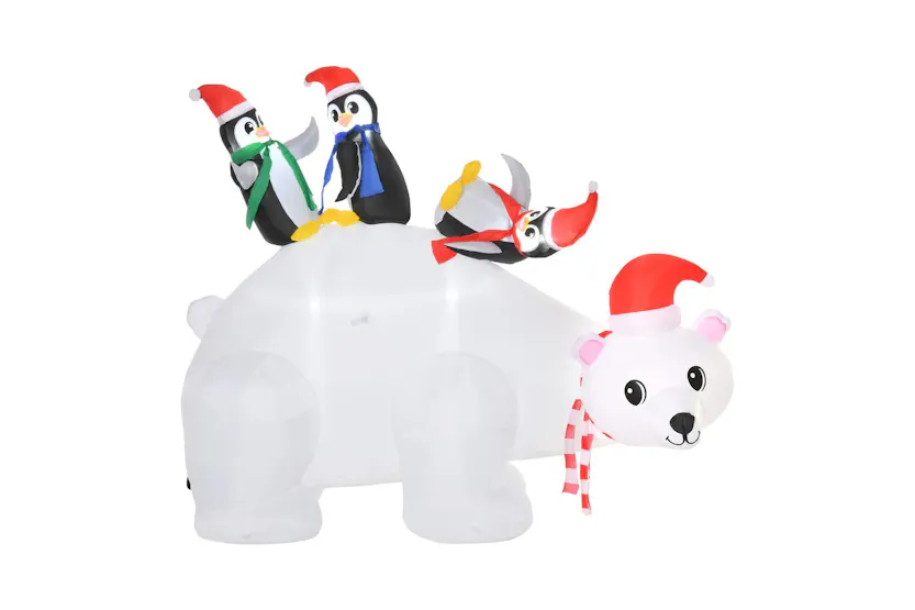 Homcom | Outdoor Christmas Inflatable Display with Penguins and Polar Bear | 5ft Homcom | Outdoor Christmas Inflatable Display with Penguins and Polar Bear | 5ft