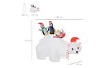Homcom | Outdoor Christmas Inflatable Display with Penguins and Polar Bear | 5ft Homcom | Outdoor Christmas Inflatable Display with Penguins and Polar Bear | 5ft