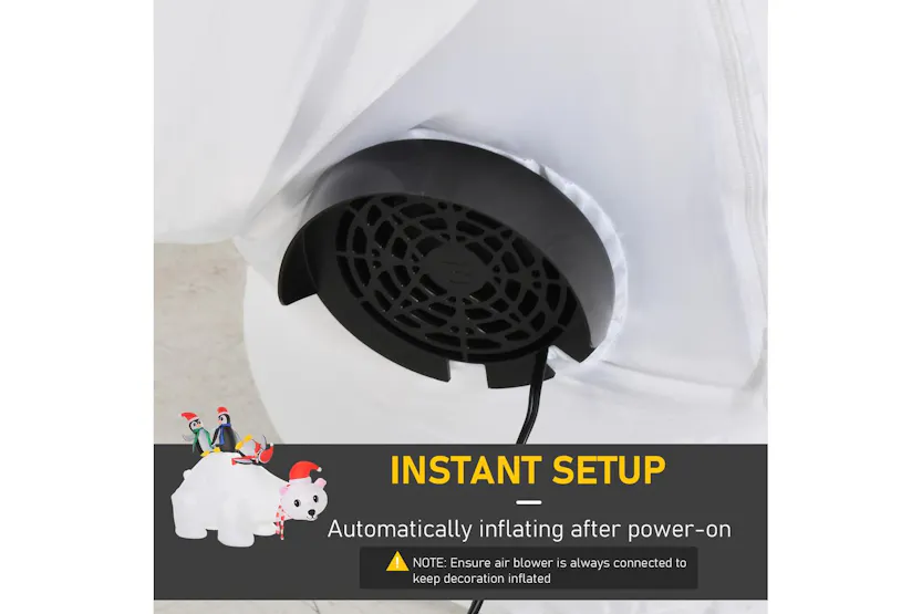 Homcom | Outdoor Christmas Inflatable Display with Penguins and Polar Bear | 5ft Homcom | Outdoor Christmas Inflatable Display with Penguins and Polar Bear | 5ft