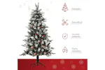 Homcom | Artificial Snow Dipped Christmas Tree with Pinecones and Berries | 5ft Homcom | Artificial Snow Dipped Christmas Tree with Pinecones and Berries | 5ft