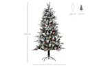 Homcom | Artificial Snow Dipped Christmas Tree with Pinecones and Berries | 5ft Homcom | Artificial Snow Dipped Christmas Tree with Pinecones and Berries | 5ft