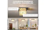 Homcom | Modern Raindrop K9 Crystal Ceiling Light | Silver/Clear Homcom | Modern Raindrop K9 Crystal Ceiling Light | Silver/Clear
