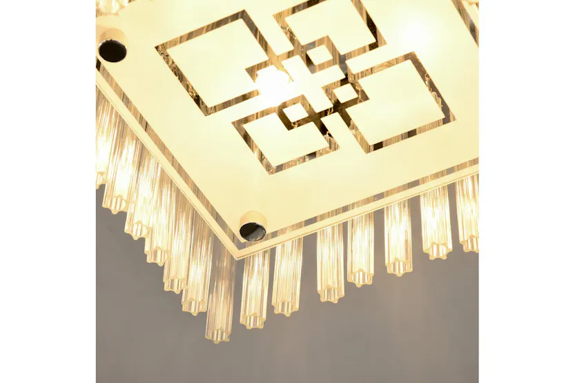 Homcom | Modern Raindrop K9 Crystal Ceiling Light | Silver/Clear Homcom | Modern Raindrop K9 Crystal Ceiling Light | Silver/Clear