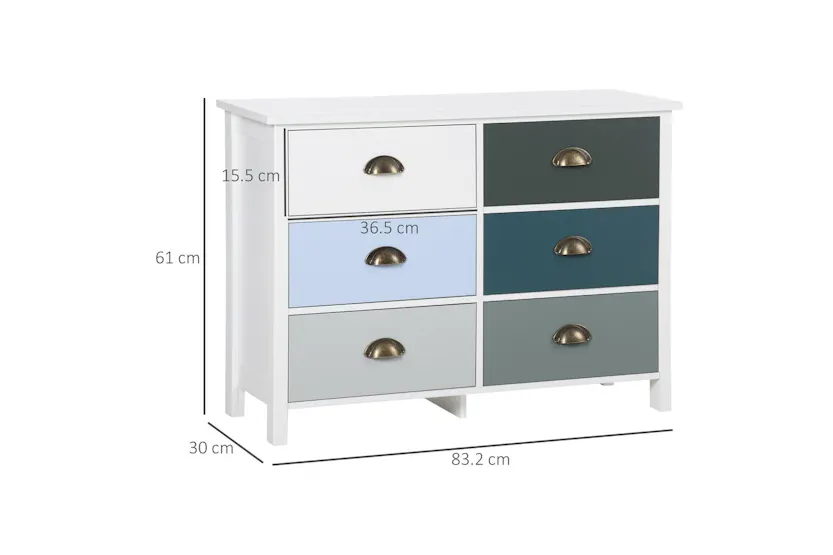 Homcom Versatile Storage Unit | 6 Drawer Homcom Versatile Storage Unit | 6 Drawer