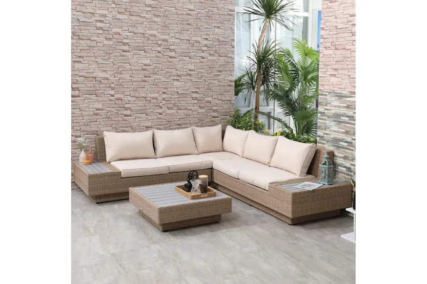 Outsunny | 860-075 | Luxurious 5-seater Rattan Garden Furniture Set Outsunny | 860-075 | Luxurious 5-seater Rattan Garden Furniture Set